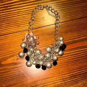 Beaded Costume Jewelry with Pink Flower